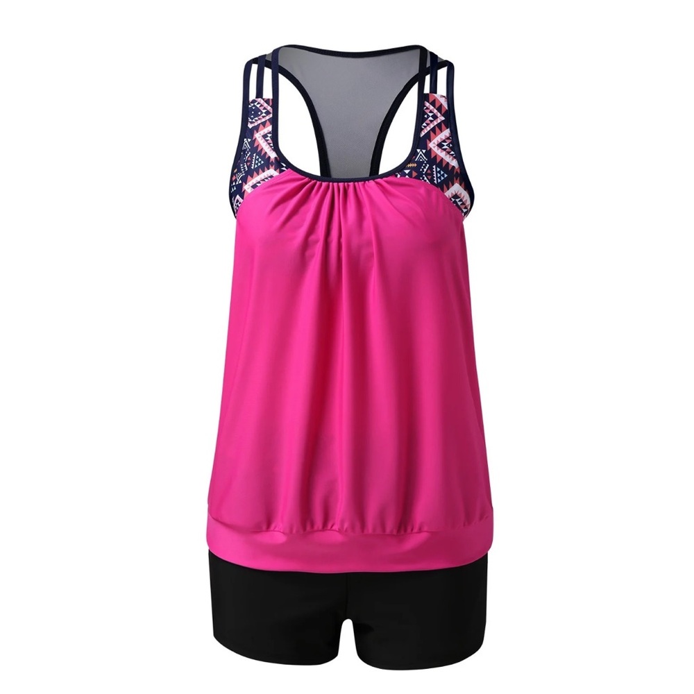 Womens Tankini Swimsuits with Boy Shorts Tummy Control Skirtini Modest NWT S - Picture 3 of 3